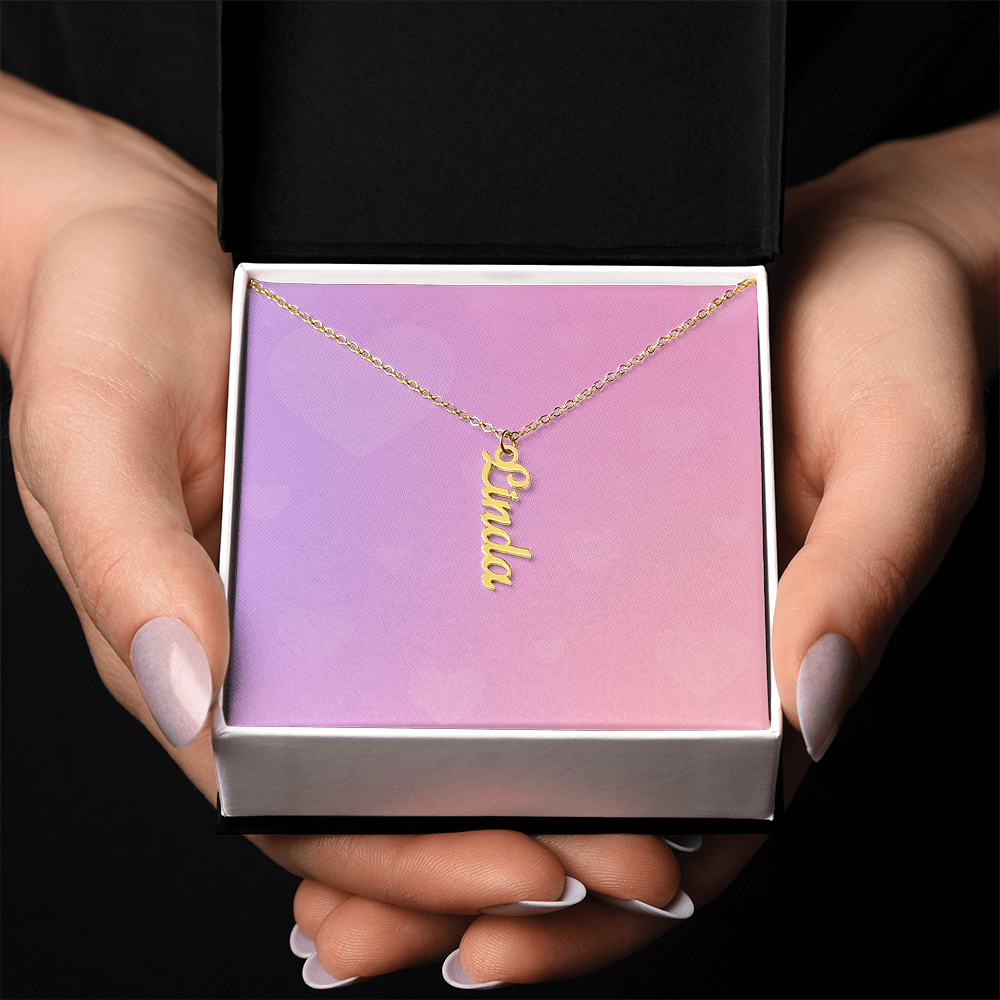 She/Her Pronoun Vertical Name Necklace