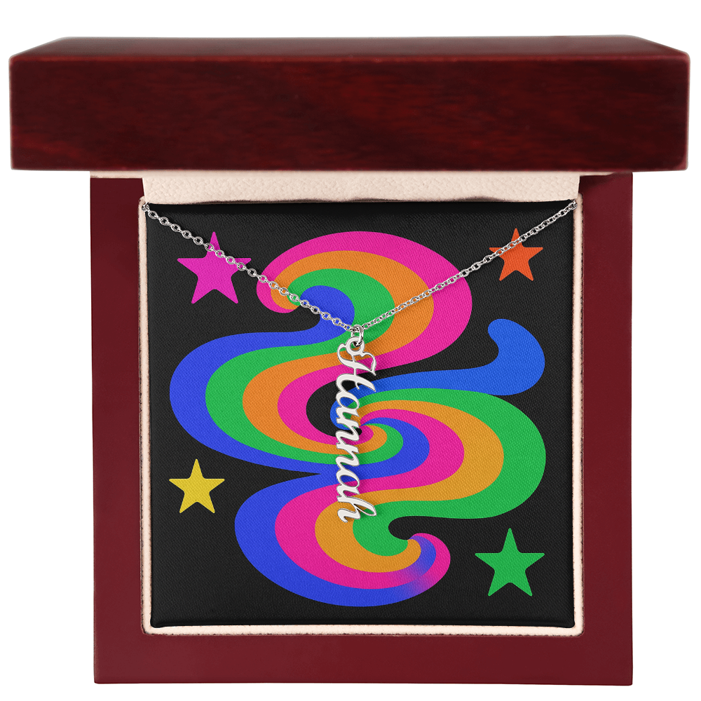 They/Them Pronoun Vertical Name Necklace