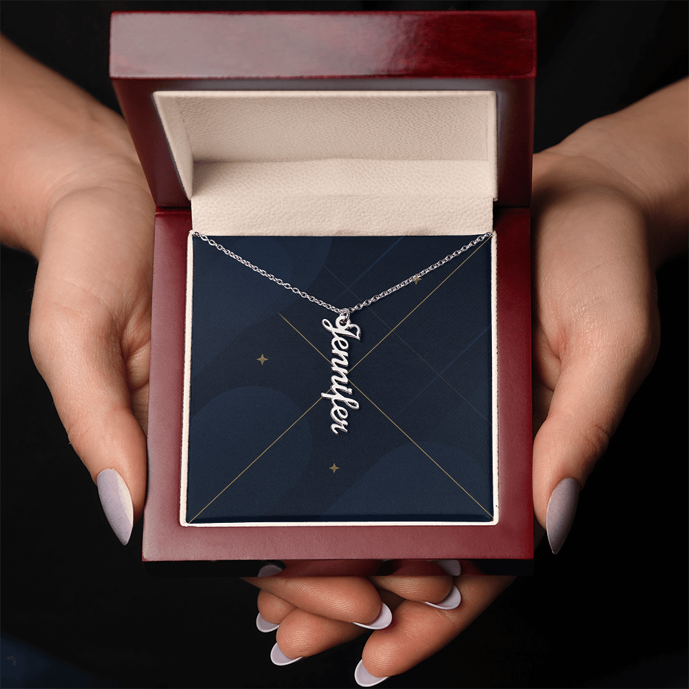 He/Him Pronoun Vertical Name Necklace