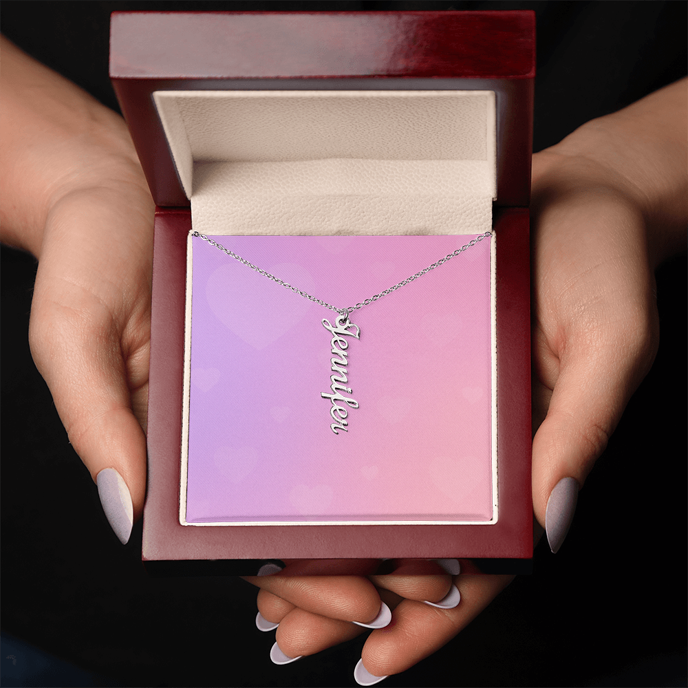 She/Her Pronoun Vertical Name Necklace