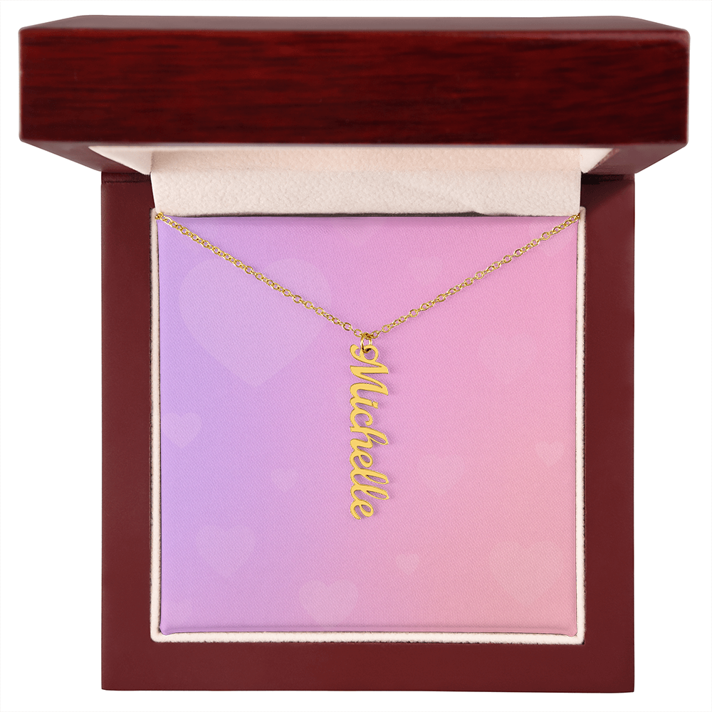 She/Her Pronoun Vertical Name Necklace