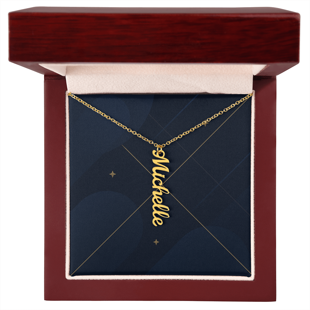 He/Him Pronoun Vertical Name Necklace