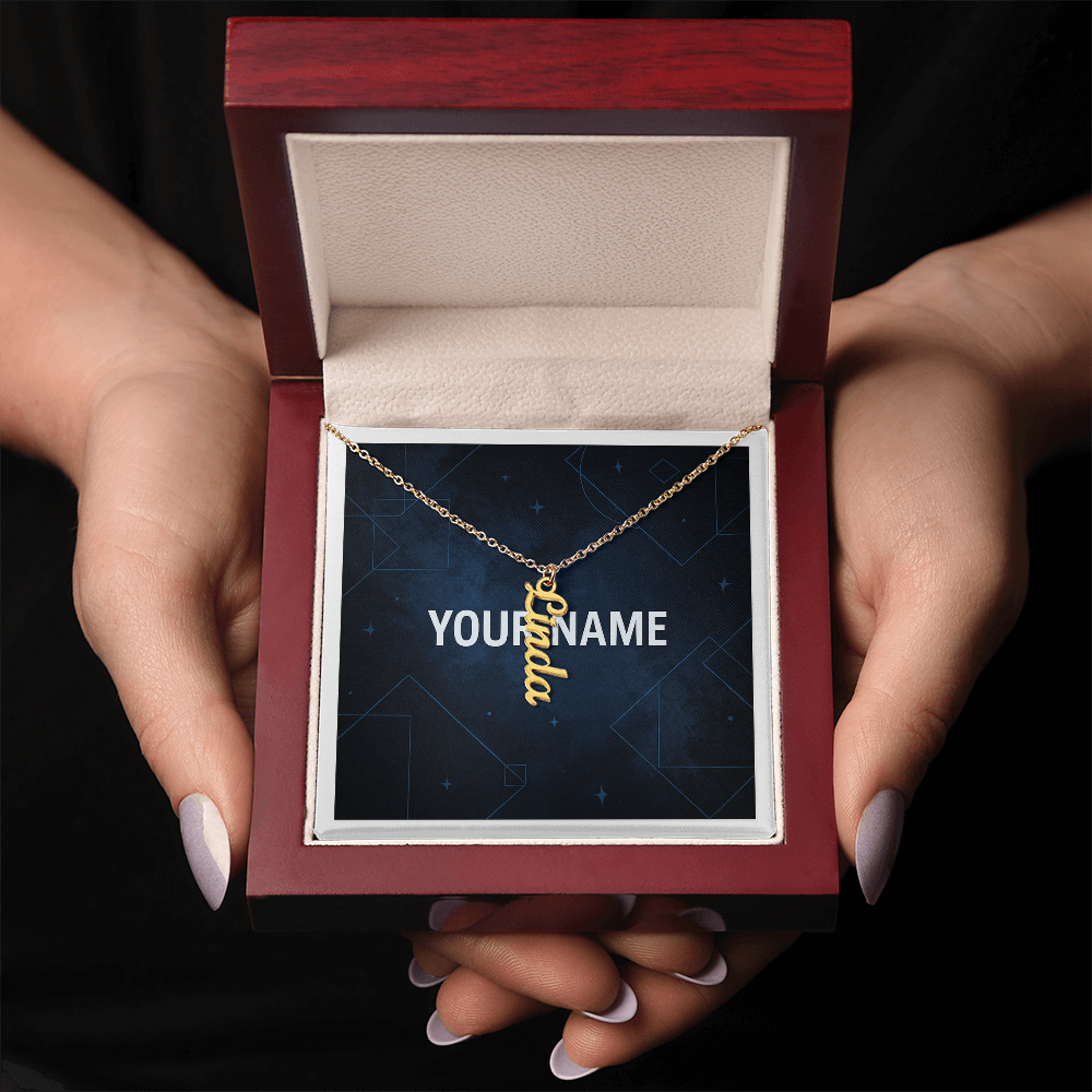 Personalised Vertical Name Necklace for Men