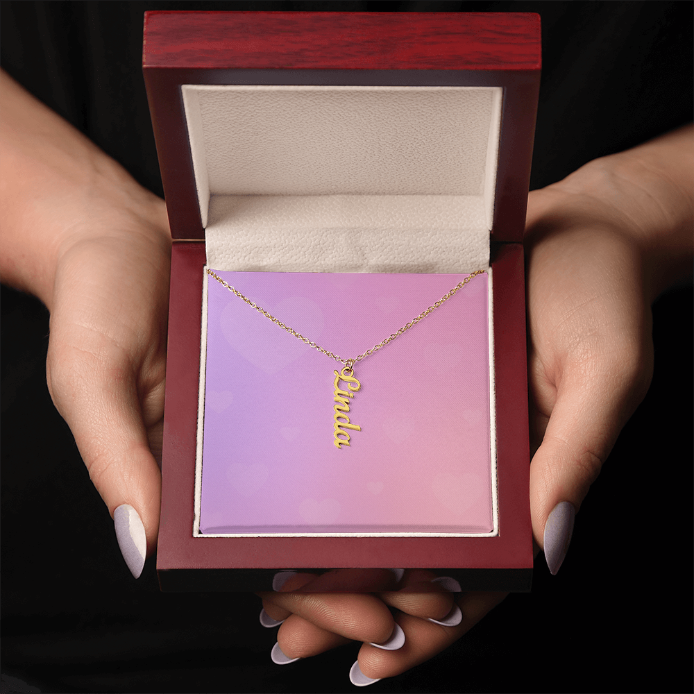 She/Her Pronoun Vertical Name Necklace