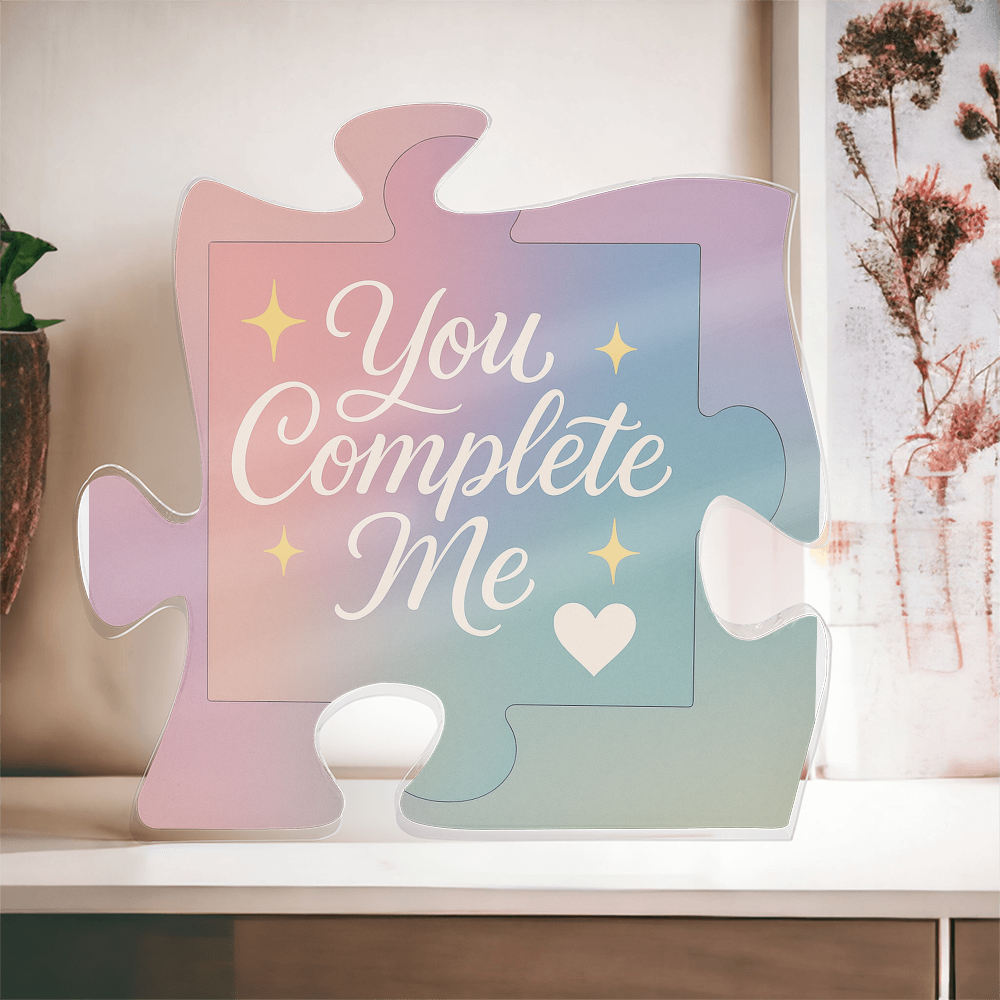 You Complete Me Puzzle Acrylic Plaque