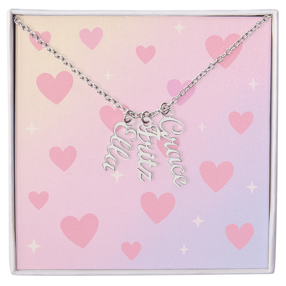 Personalised Multi Vertical Name Necklace