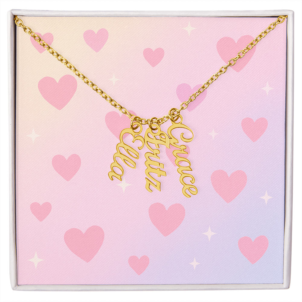 Personalised Multi Vertical Name Necklace