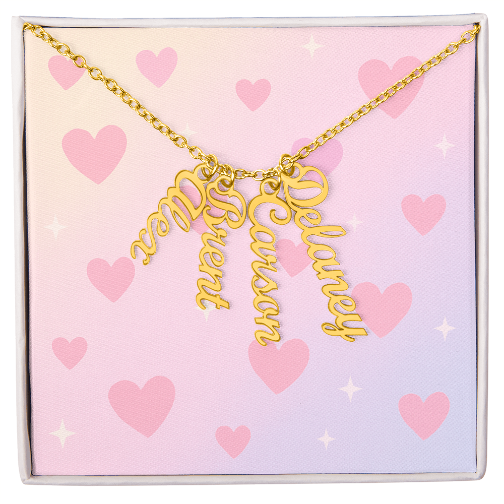 Personalised Multi Vertical Name Necklace