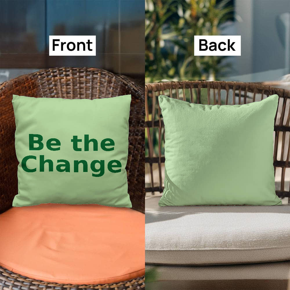 Be the Change Cushion – Eco Message Throw Pillow