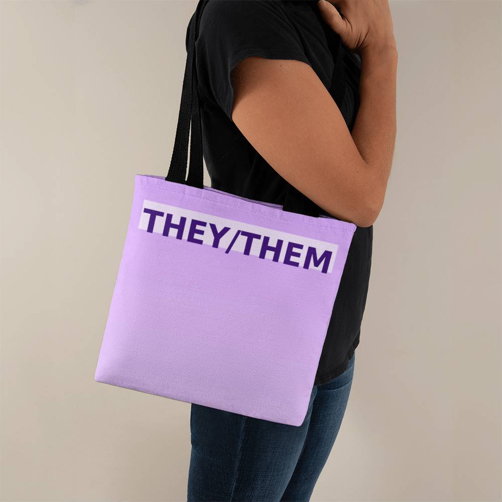 They/Them Pronoun Tote Bag (Pastel Top)
