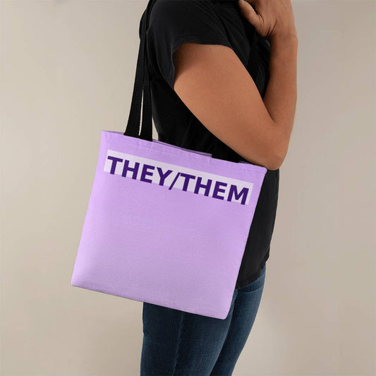 They/Them Pronoun Tote Bag (Pastel Top)