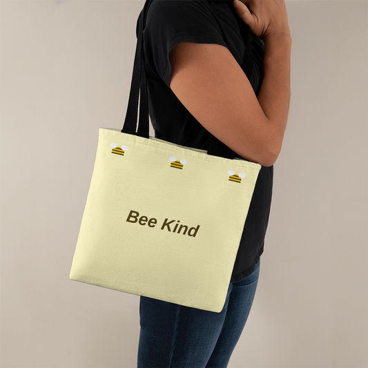 Bee Kind Tote Bag – Pastel Yellow