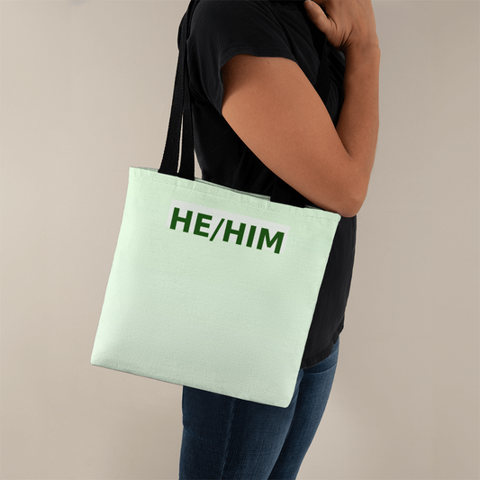 He/Him Pronoun Tote Bag (Pastel Top)