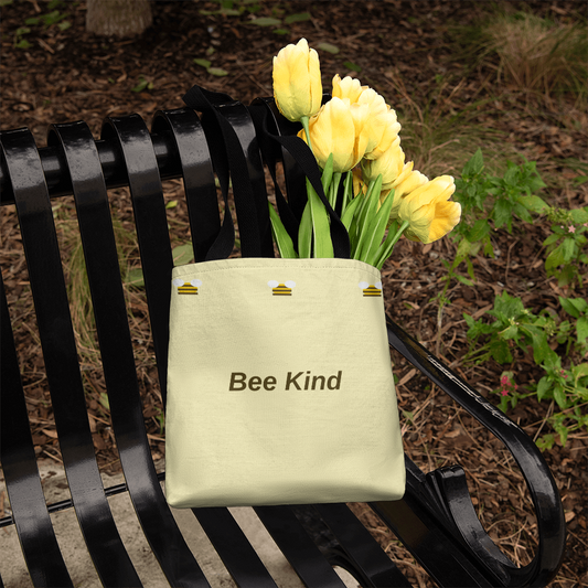 Bee Kind Tote Bag – Pastel Yellow