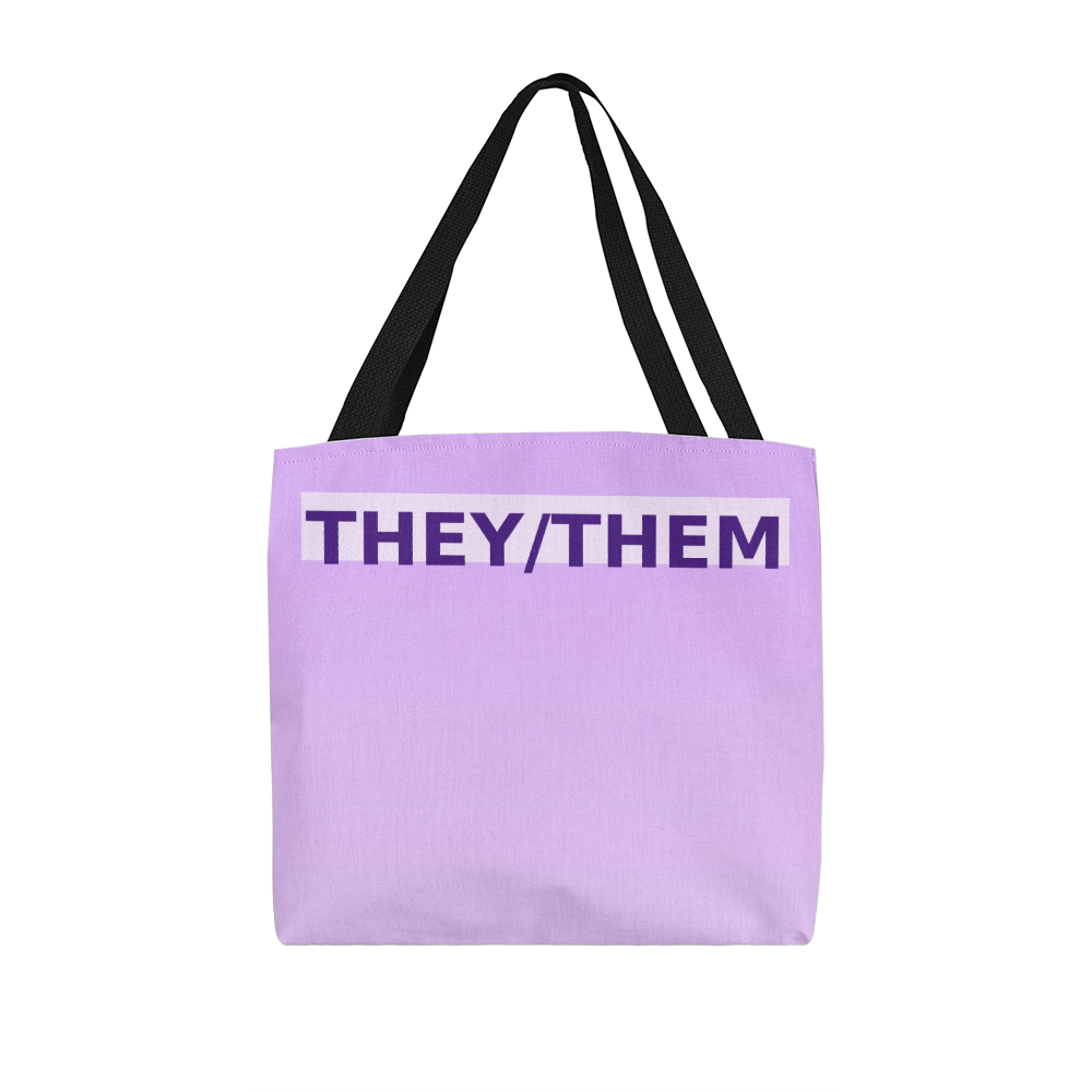 They/Them Pronoun Tote Bag (Pastel Top)