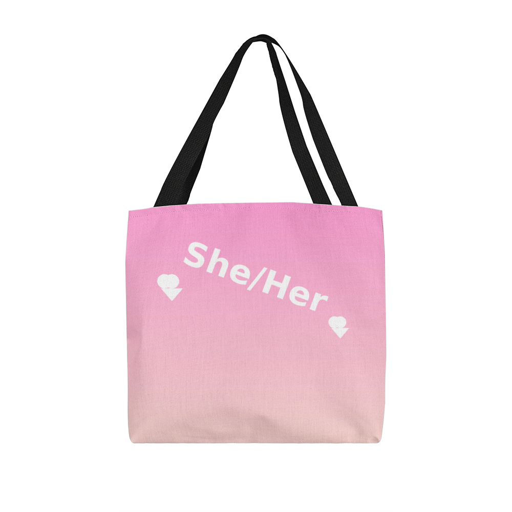 She/Her Pronoun Tote Bag – Top Design