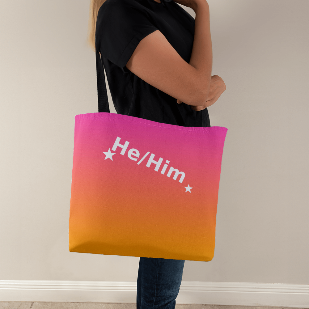 He/Him Pronoun Tote Bag – Top Design