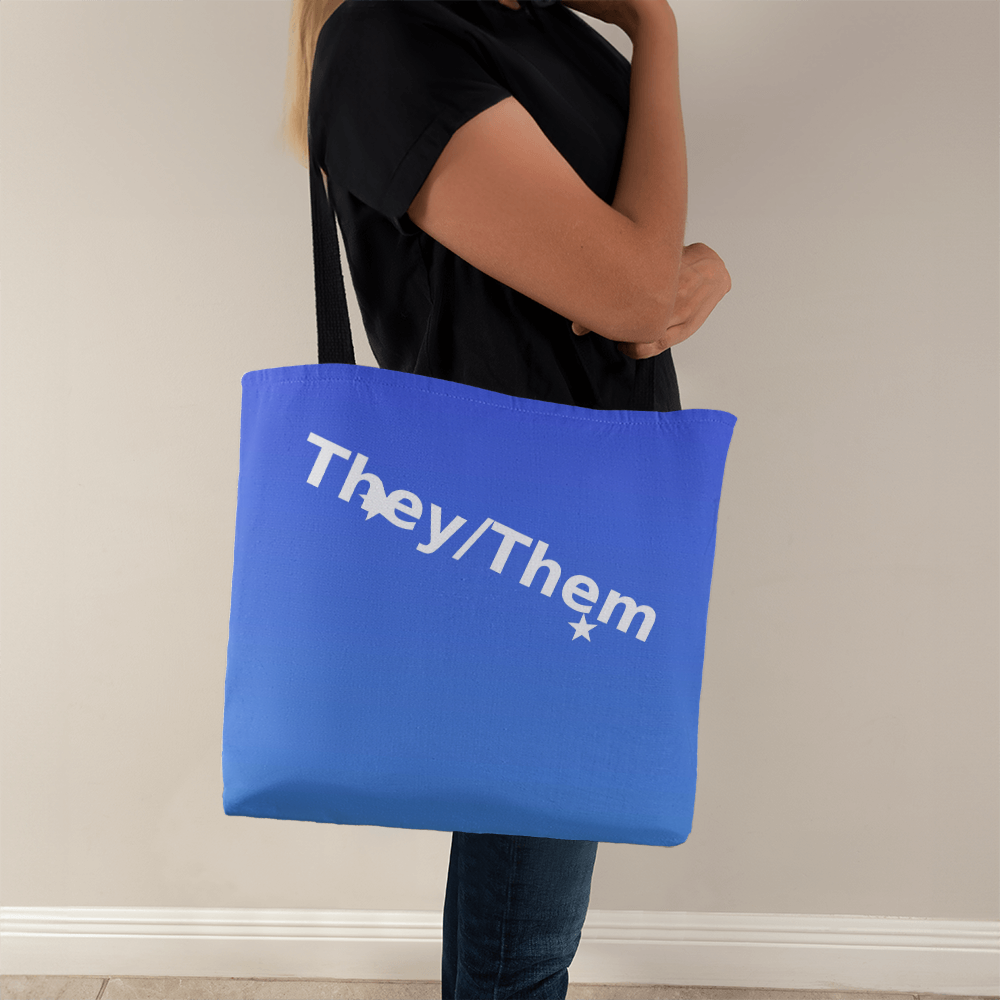 They/Them Pronoun Tote Bag – Top Design