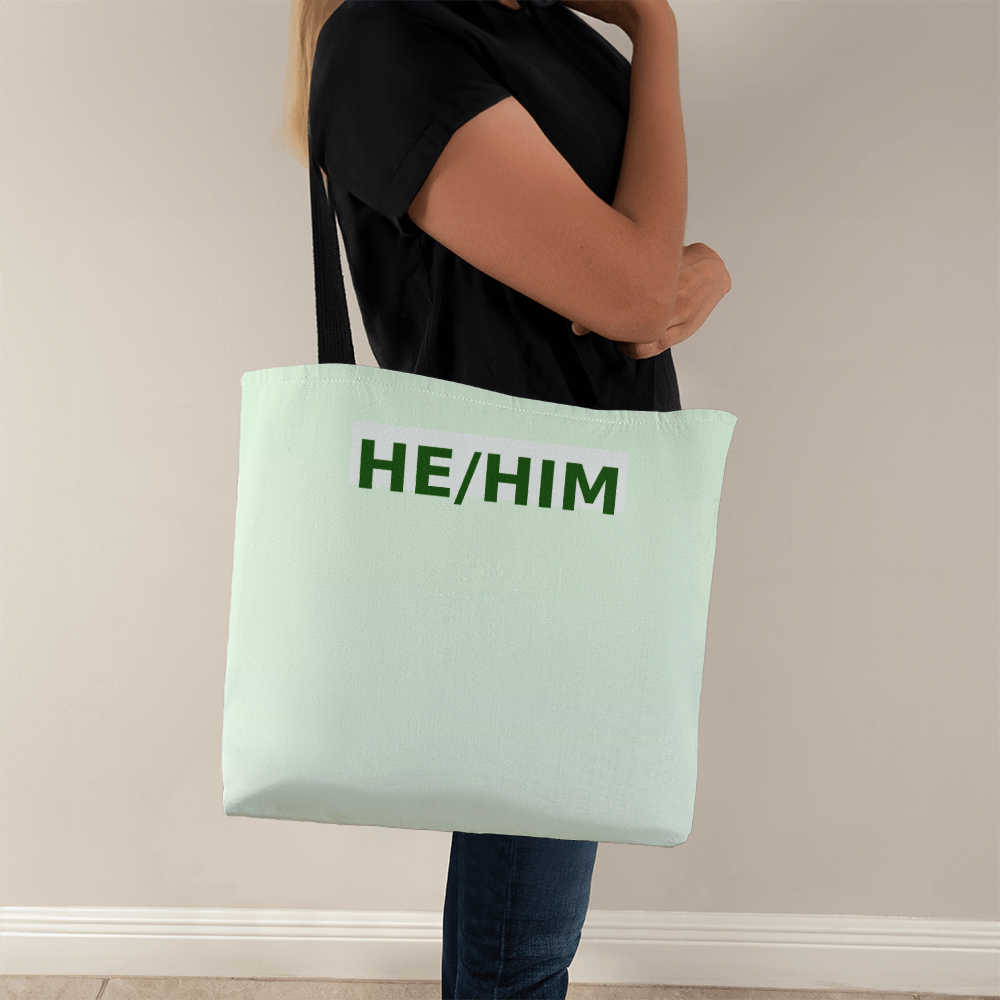 He/Him Pronoun Tote Bag (Pastel Top)