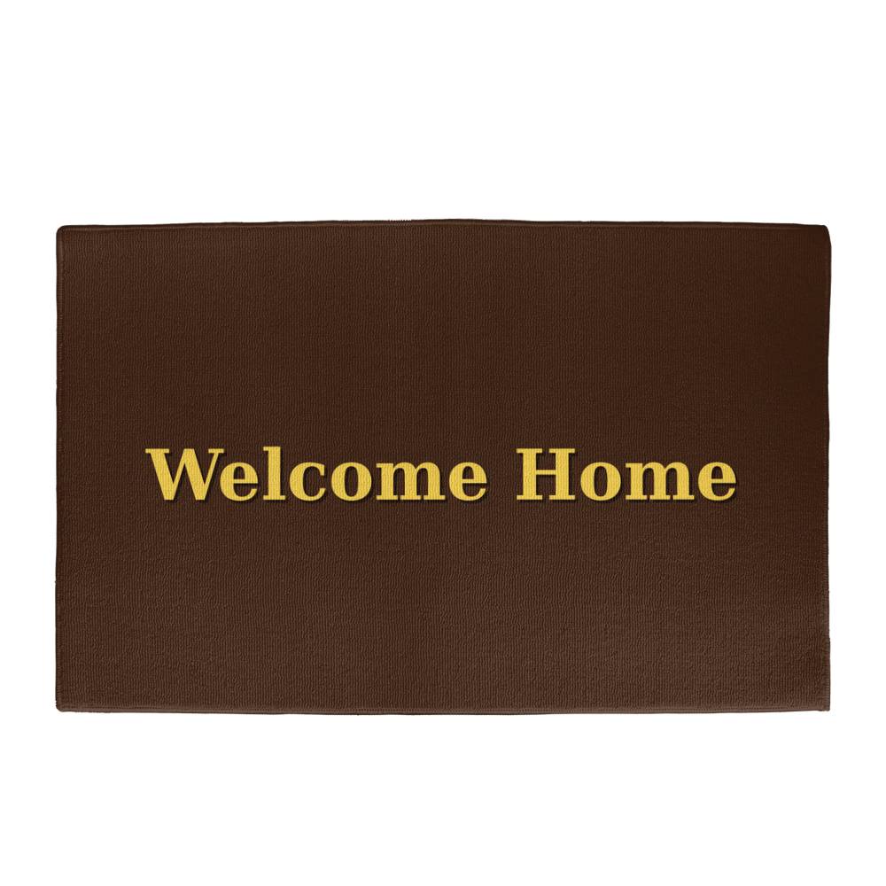 Welcome Home Rustic Door Mat - Brown Coir Look