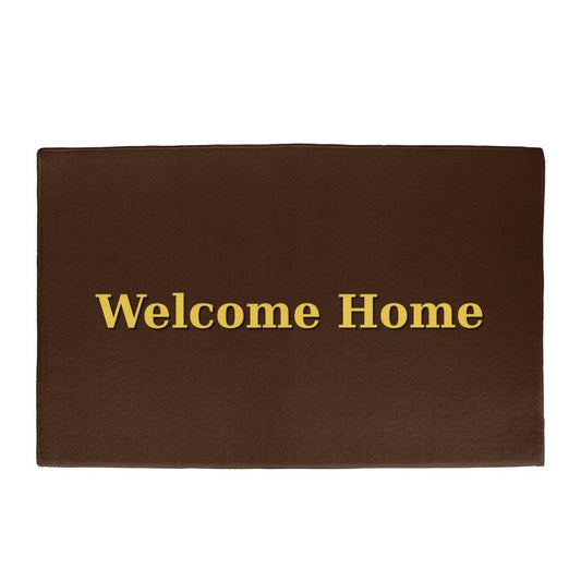 Welcome Home Rustic Door Mat - Brown Coir Look