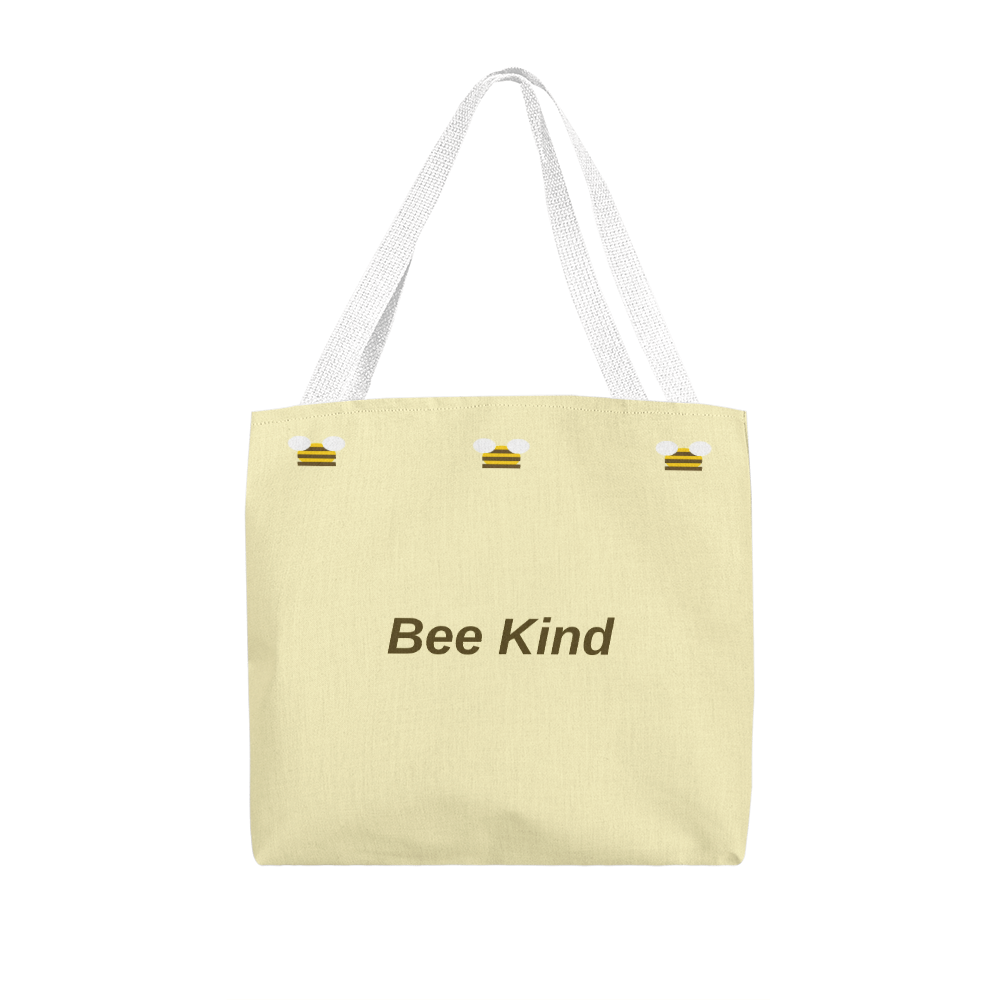 Bee Kind Tote Bag – Pastel Yellow