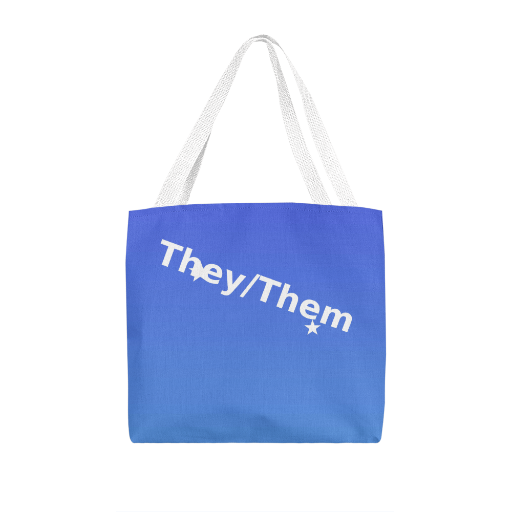 They/Them Pronoun Tote Bag – Top Design