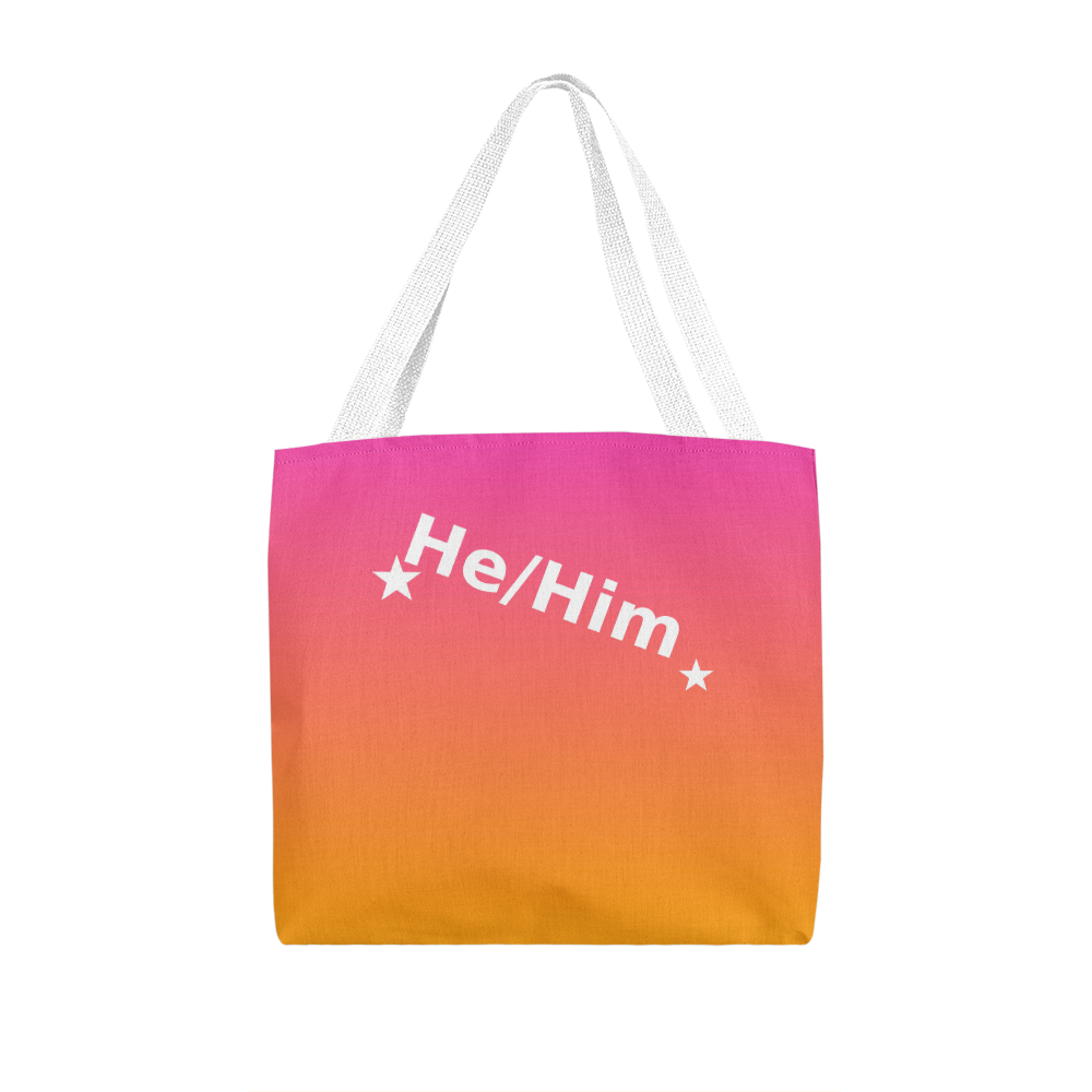 He/Him Pronoun Tote Bag – Top Design