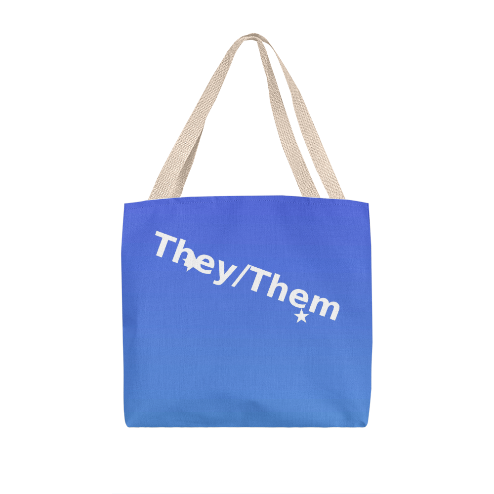 They/Them Pronoun Tote Bag – Top Design