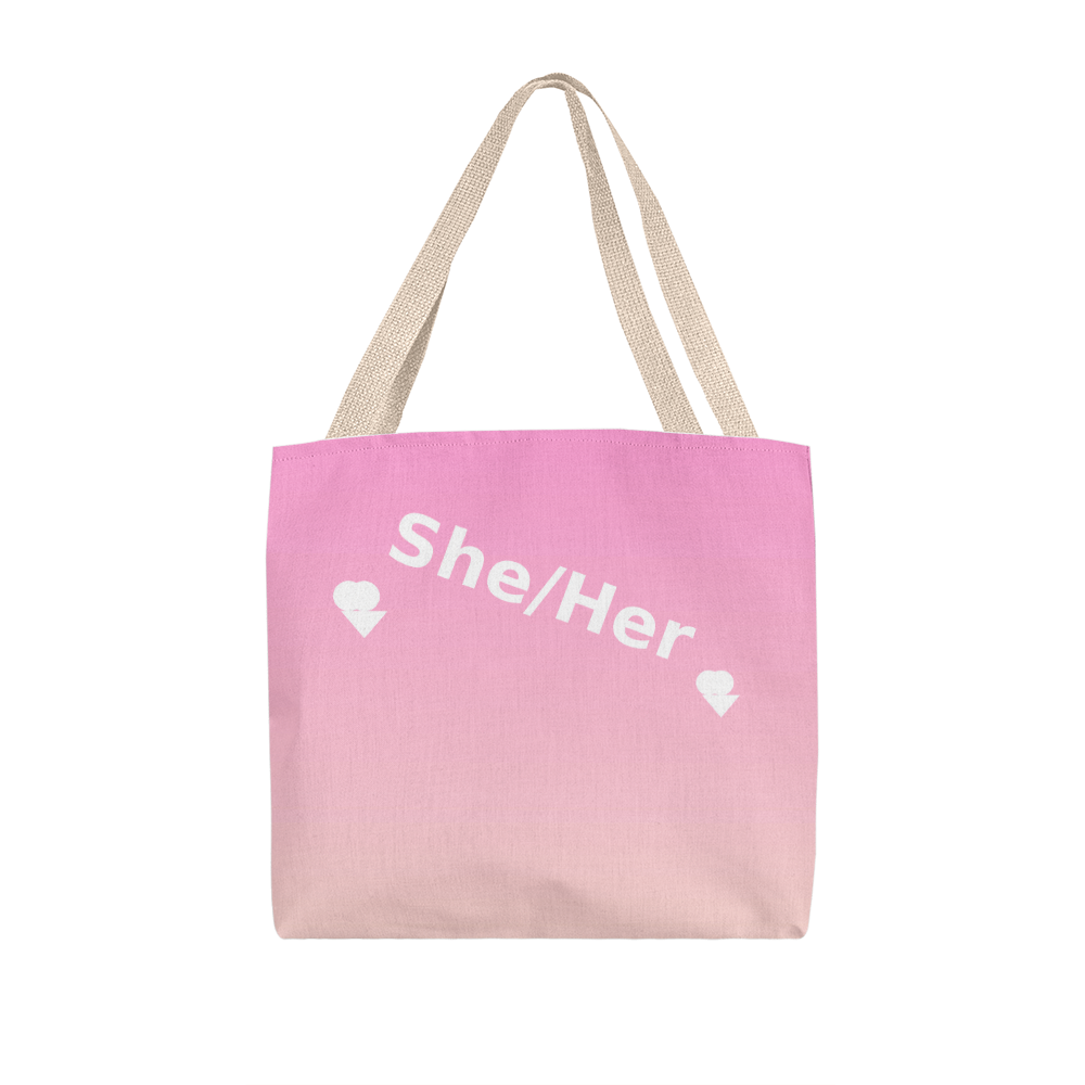 She/Her Pronoun Tote Bag – Top Design