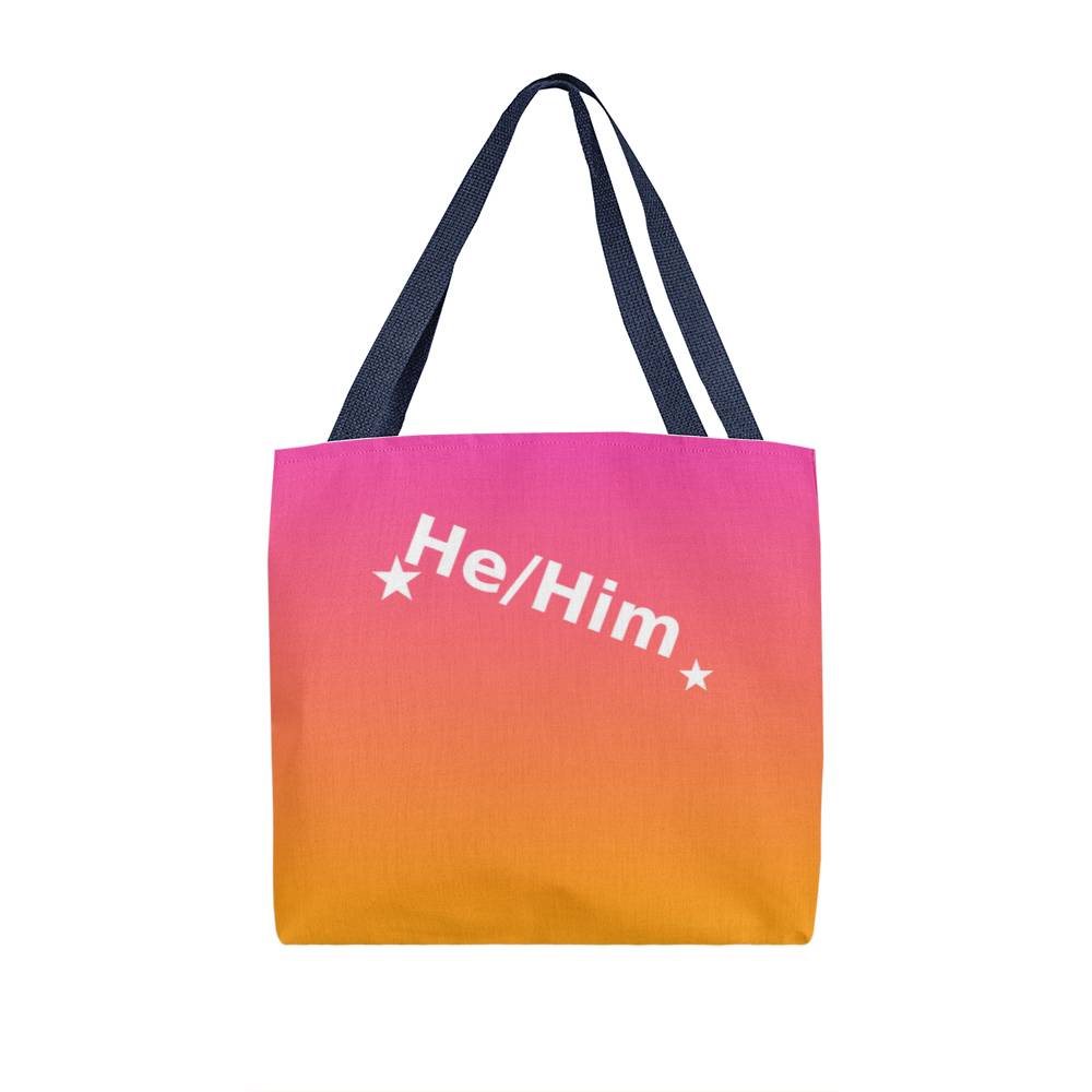 He/Him Pronoun Tote Bag – Top Design