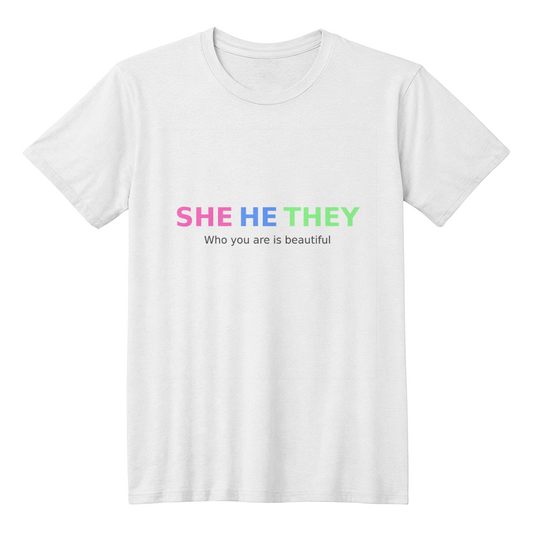 She He They Pronoun Pride Text Tee