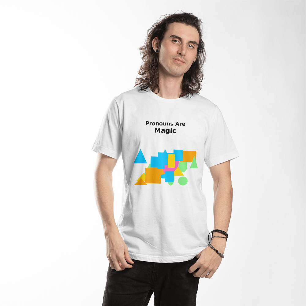 Pronouns Are Magic Geometric Pride Tee