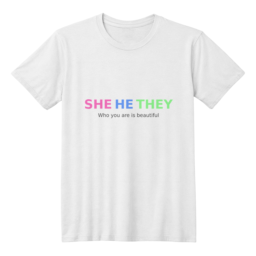 She He They Pronoun Pride Text Tee