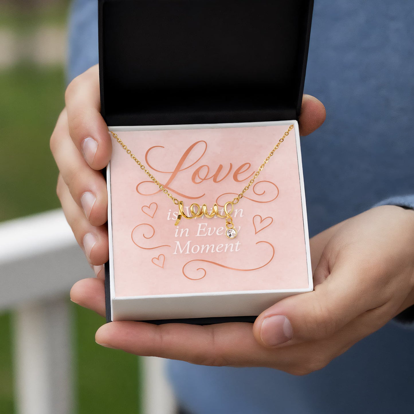 Love is Written Script Necklace