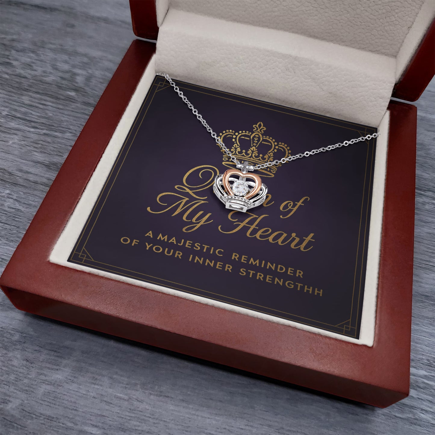 Queen of My Heart Crown Pendant Necklace
