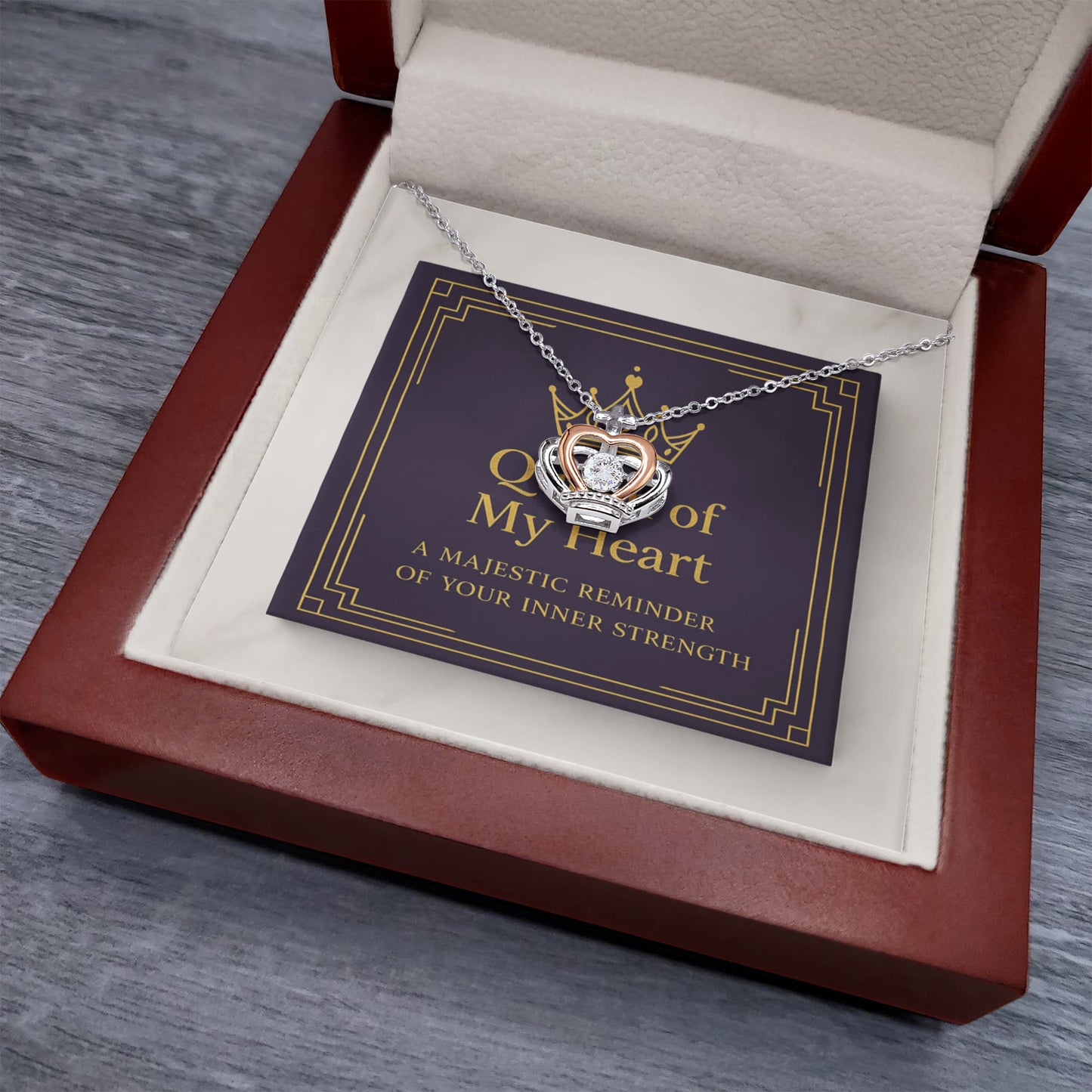 Queen of My Heart Crown Pendant Necklace