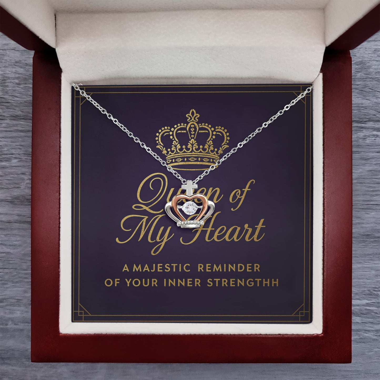 Queen of My Heart Crown Pendant Necklace