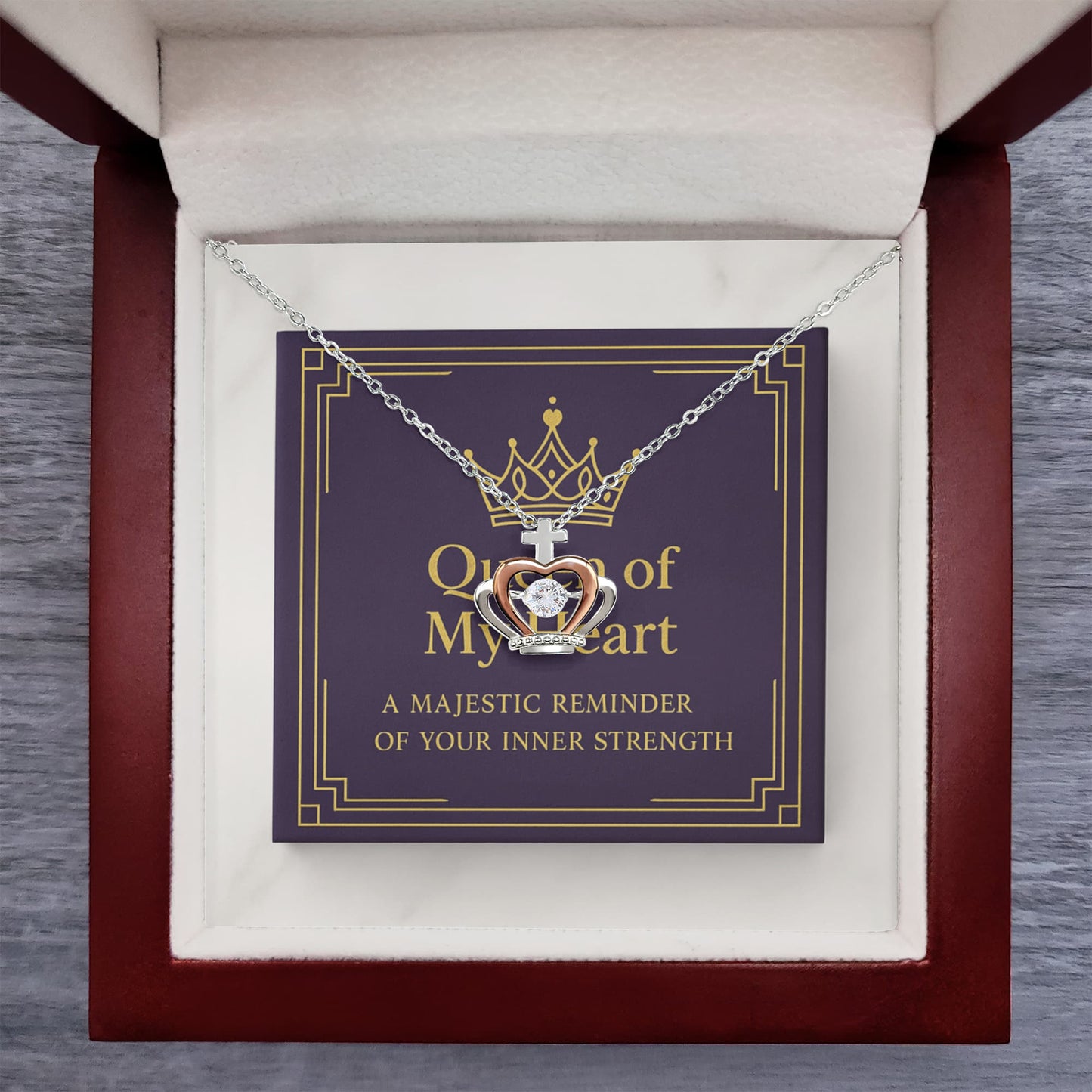 Queen of My Heart Crown Pendant Necklace