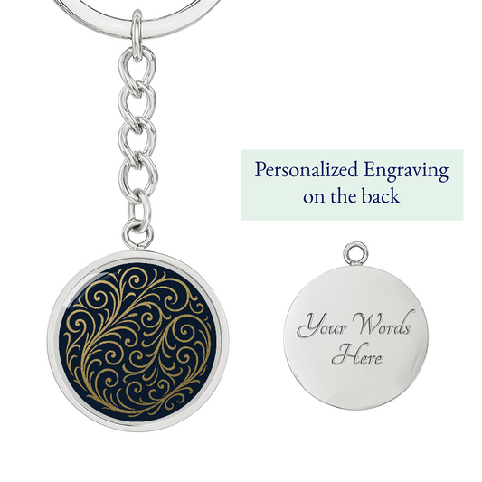Swirling Filigree Circle Keychain