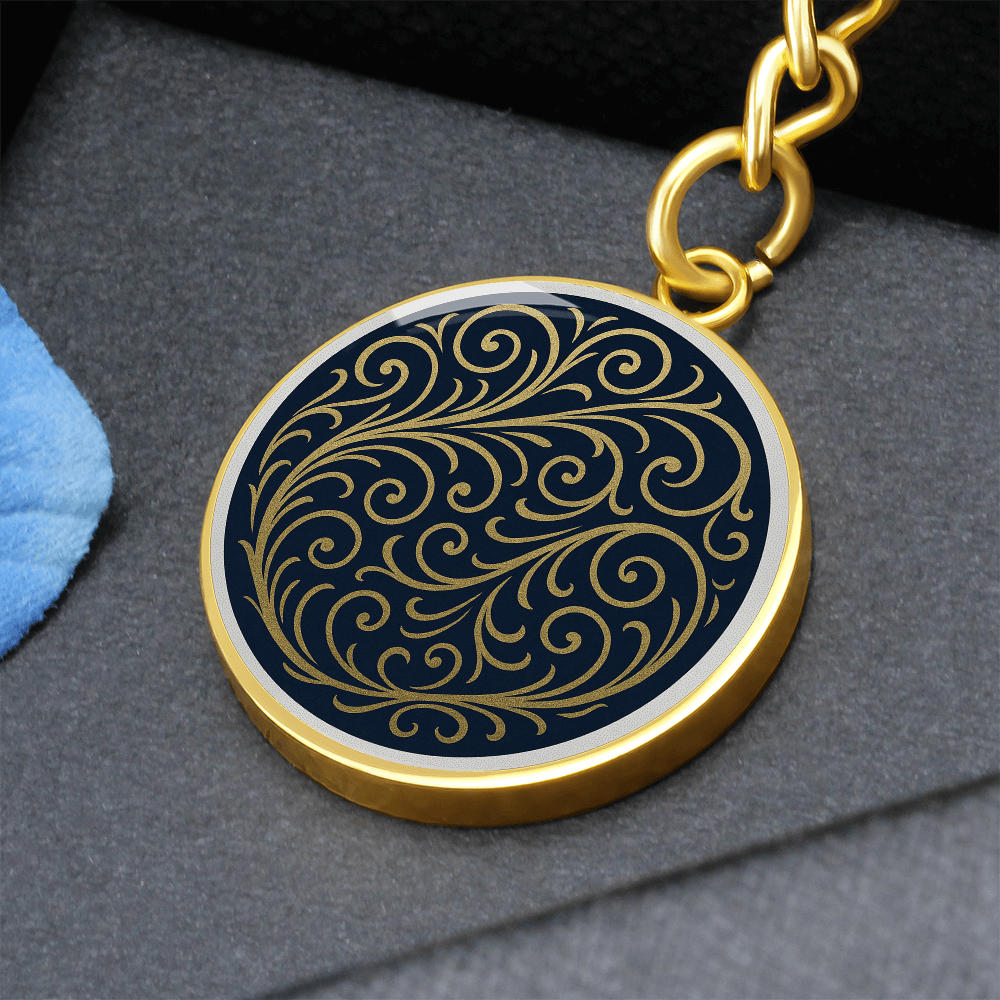 Swirling Filigree Circle Keychain