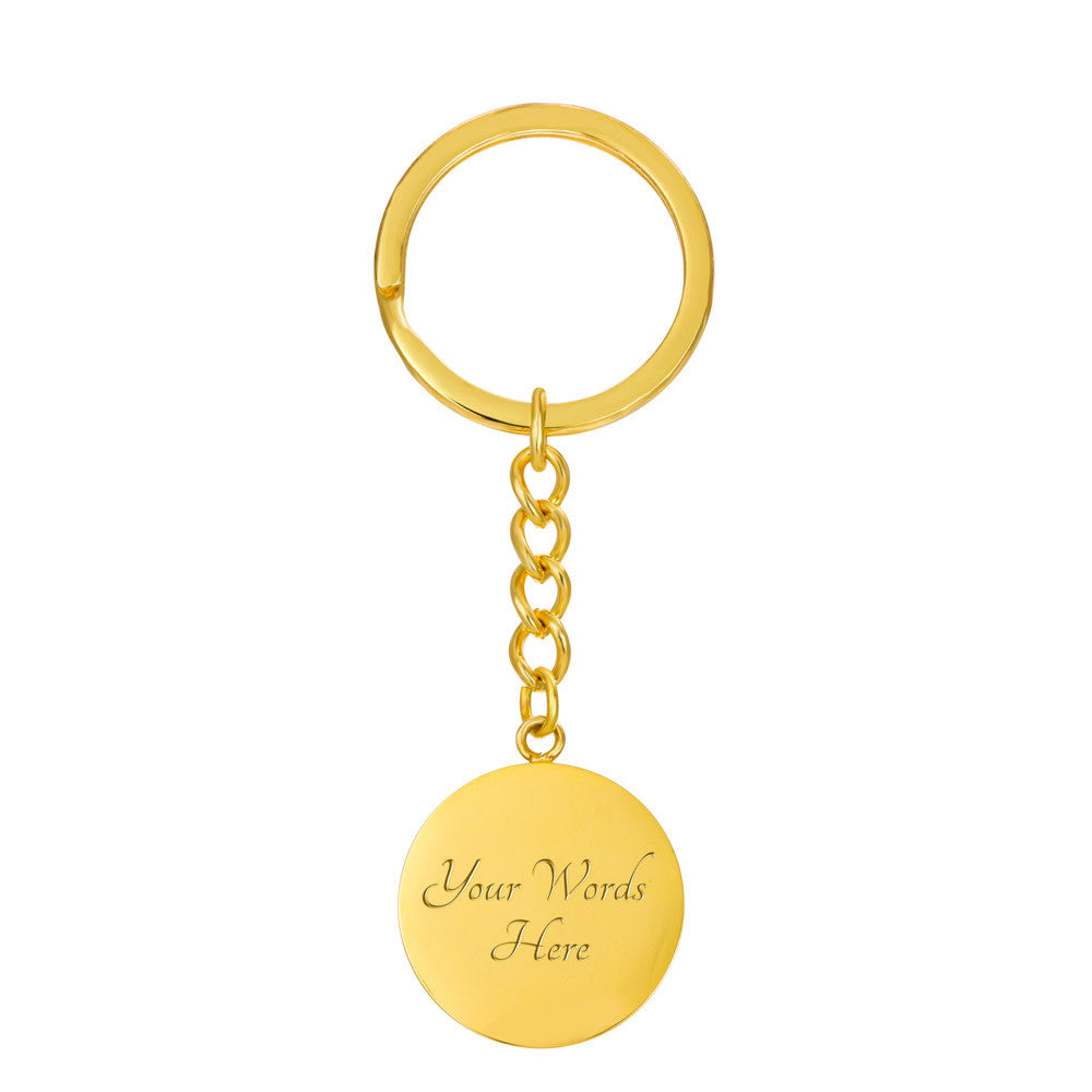 Retro Swirl Circle Keychain